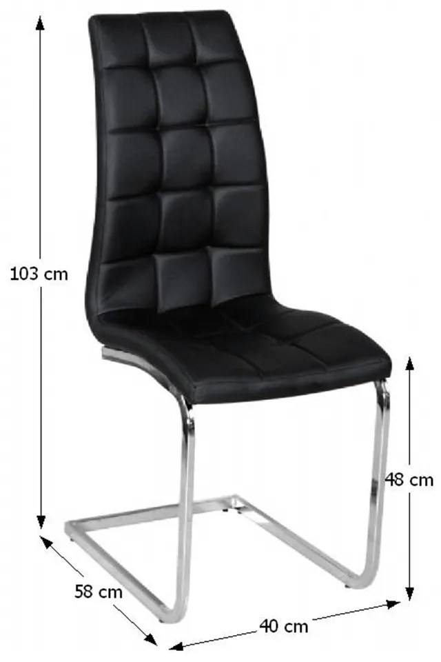 Scaun de sufragerie Cli (negru + Crom). 794747