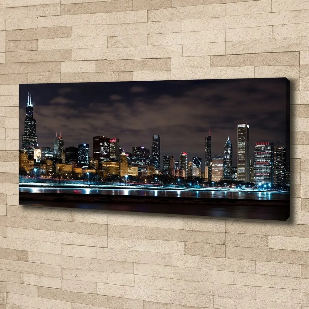 Imprimare tablou canvas Chicago noaptea