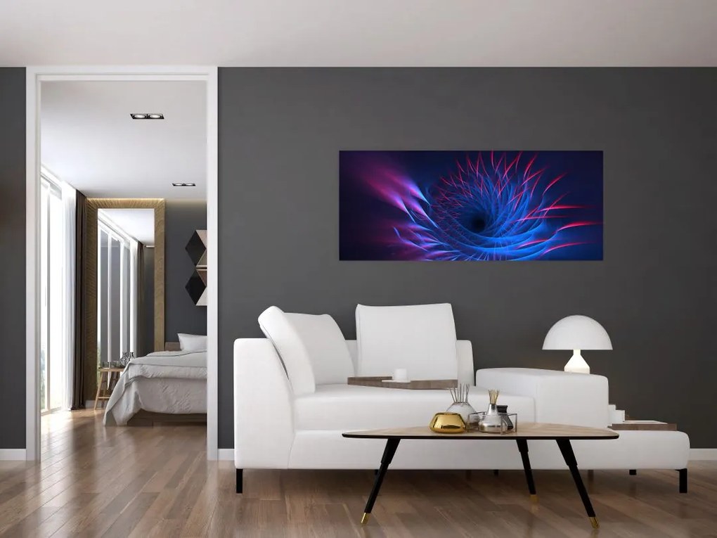 Tablou - abstaracție cu floare (120x50 cm)