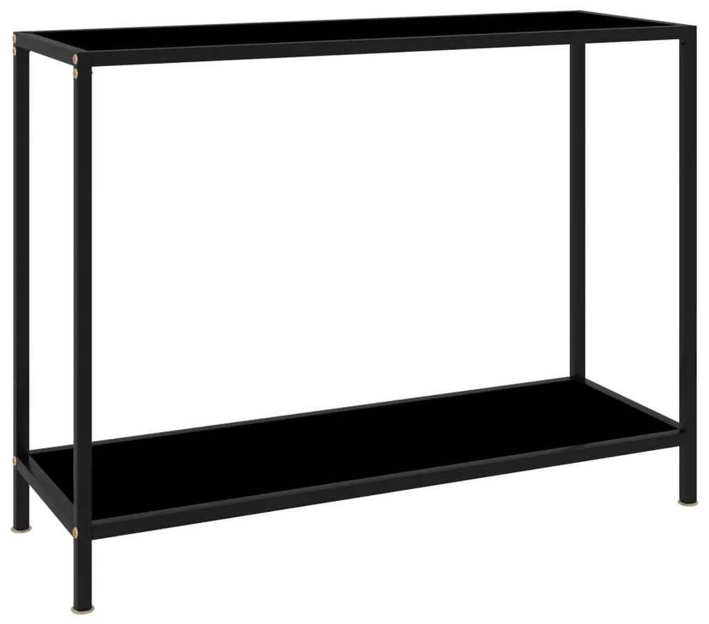 vidaXL Masă consolă, negru, 100 x 35 x 75 cm, sticlă securizată