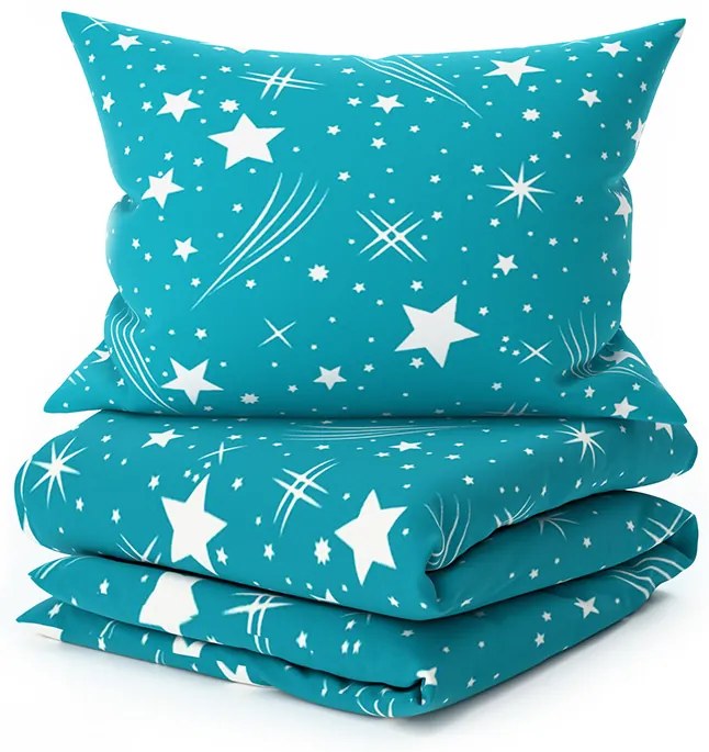 Lenjerie de pat din microfibra NIGHT SKY turcoaz Dimensiune lenjerie de pat: 2 buc 70 x 90 cm | 200 x 220 cm