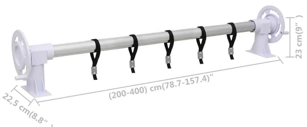 Derulator de prelata pentru piscina cu baza din plastic