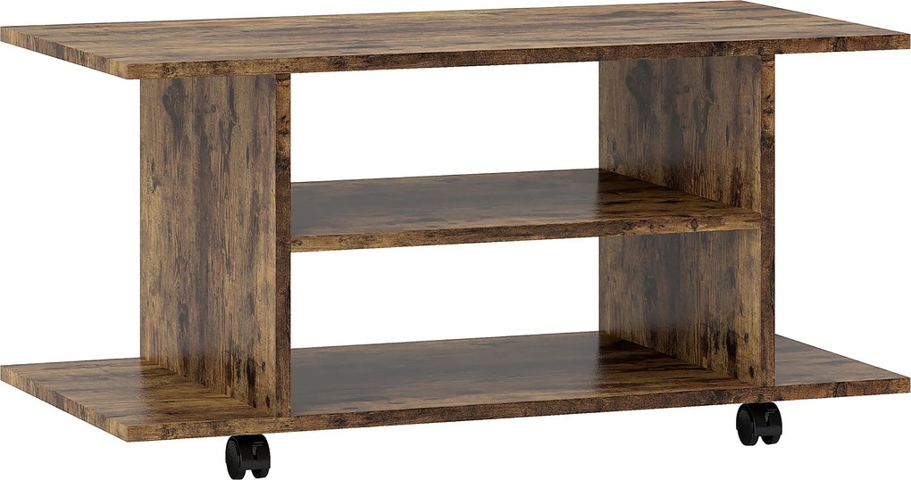 HOMCOM Comodă pentru TV cu Roți, 80×40×40 cm, Negru | Aosom Romania