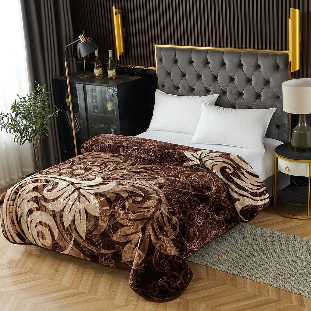 Pătură Cocolino gofrată 3D, maro închis, 200x240 cm, 2,2 kg, PGU205