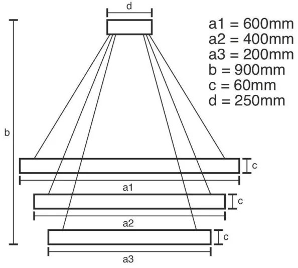 Lustră LED dimabilă pe cablu LED/165W/230V 3000-6500K + telecomandă