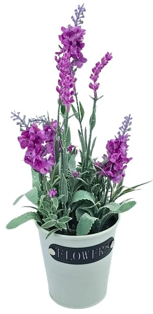 Plantă artificială în ghiveci, lavandă, dimensiuni 28x9 cm, culoare lila