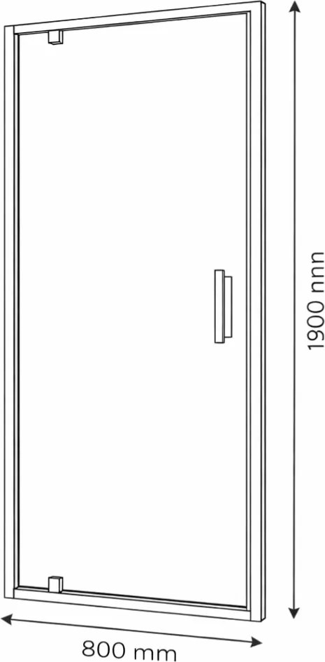 Usa dus batanta sticla 80x190 cm cu cadru metalic Sanswiss, Ocelia 800x1900 mm