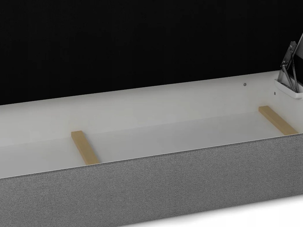 Pat matrimonial Boxspring 160 cm Fade 2 (gri) ( cu saltea și sp. depozitare). 1046498