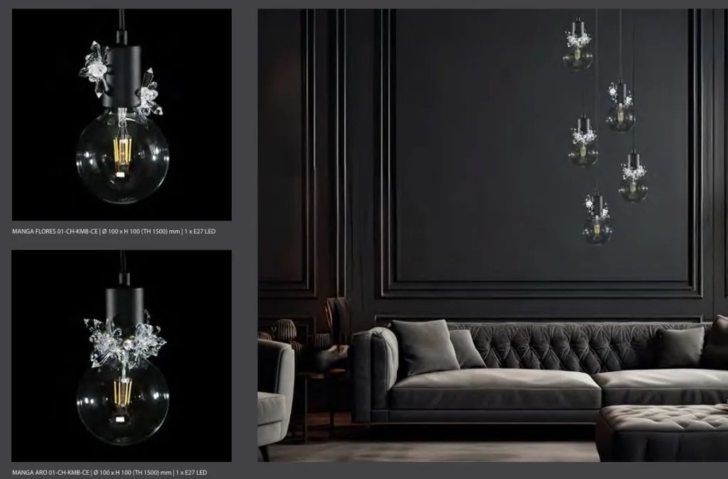 Lustra moderna cristal Bohemia MANGA ARO