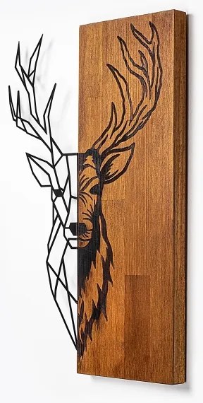 Decorațiune de perete 36x58 cm lemn/metal cerb