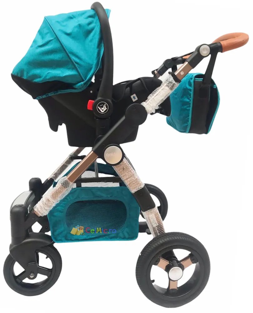 Carucior 3 in 1 cu landou transformabil sport, 0-36 luni, Turcoaz - CPC-14-turcoaz