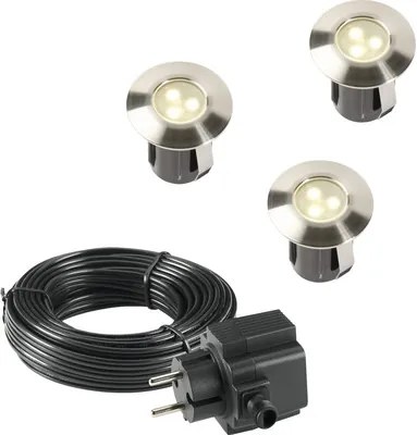 Set spoturi incastrabile cu LED integrat Season Lights 0,5W Ø42 mm, pentru exterior IP67, 3 bucati, incl. transformator