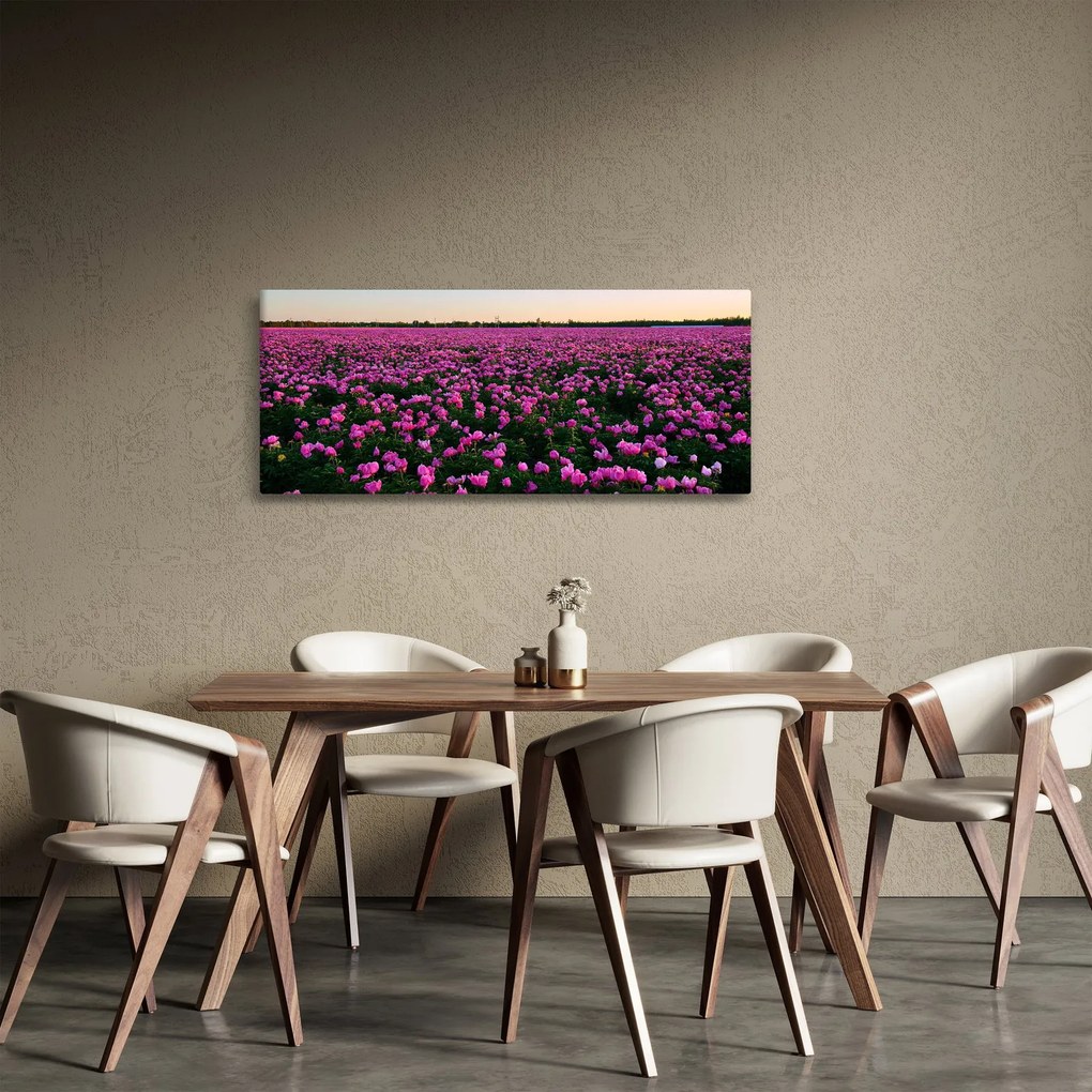 Tablou - Pajiștea cu lalele violet (120x50 cm)