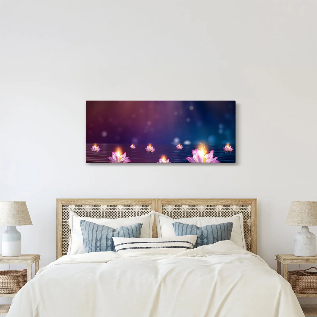 Tablou - Nuferi magici (120x50 cm)