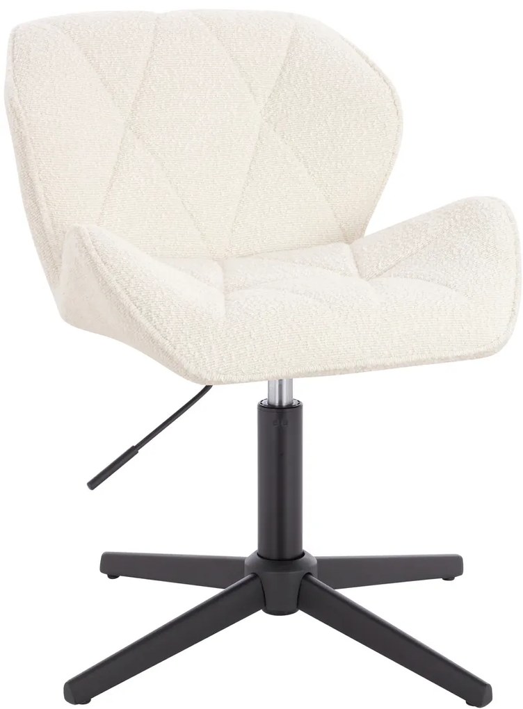 HR111CROSS Scaun Crem Boucle cu Bază Neagră