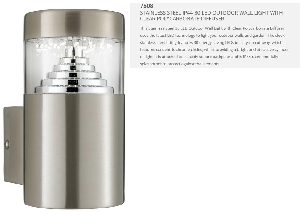 Aplica LED de perete exterior moderna Brooklyn 7508 SRT