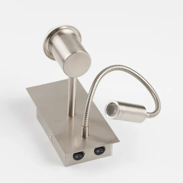 Lampă LED flexibilă de perete Brilagi NUBILA 1xE27/25W/230V + LED/3W crom mat/gri