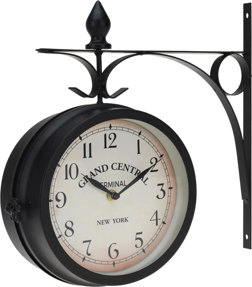 Ceas de perete Grand Central negru, 33 cm