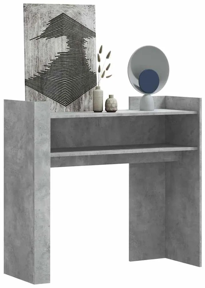 vidaXL Masă consolă, gri beton, 100x35x90 cm, lemn prelucrat