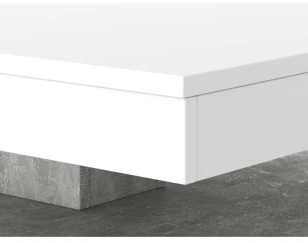 Masă de cafea TIMO alb/gri, aspect beton