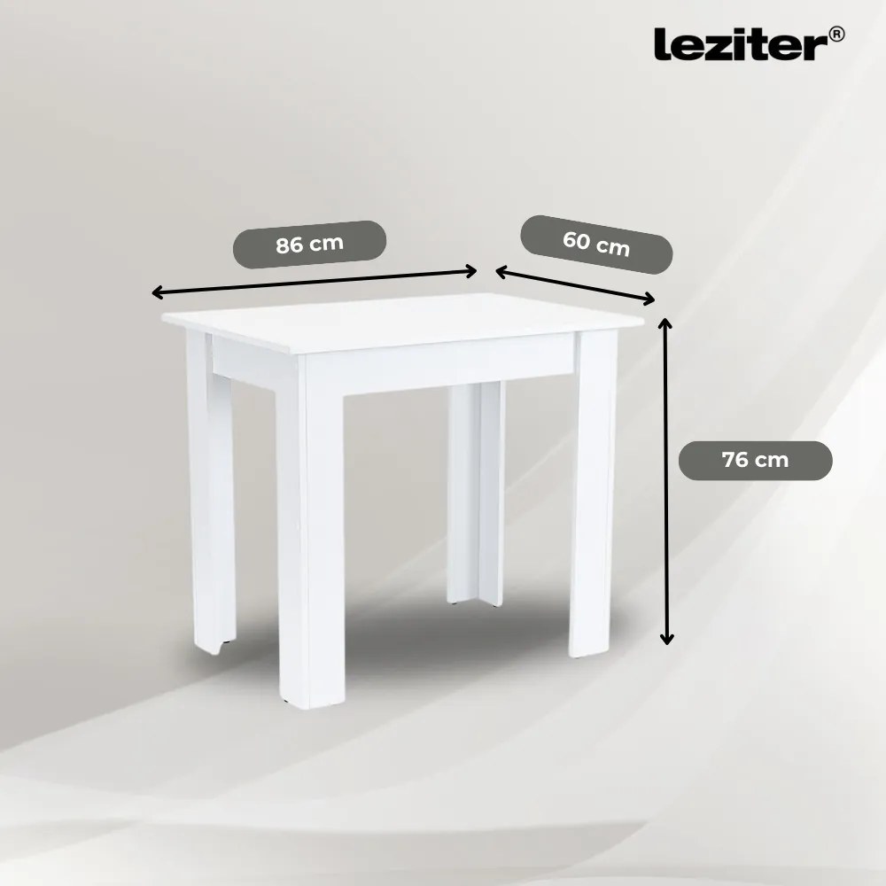 Set de masă Leon 4+1 alb-negru