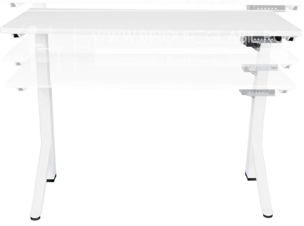 Birou reglabil electric TerrA2Y WHITE-cadru in Y, profil cadru alb (Dimensiune blat: 137x67cm, Culoare blat: Stejar negru 18mm)