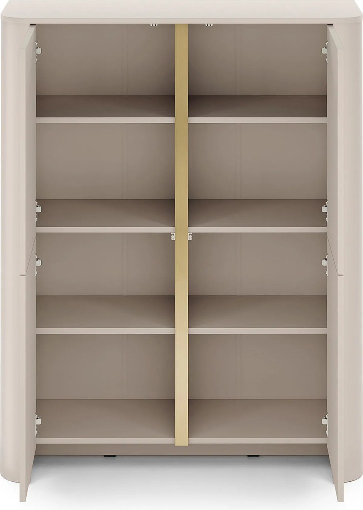 Comodă înaltă Sorrenti 103 cm - cashmere / auriu