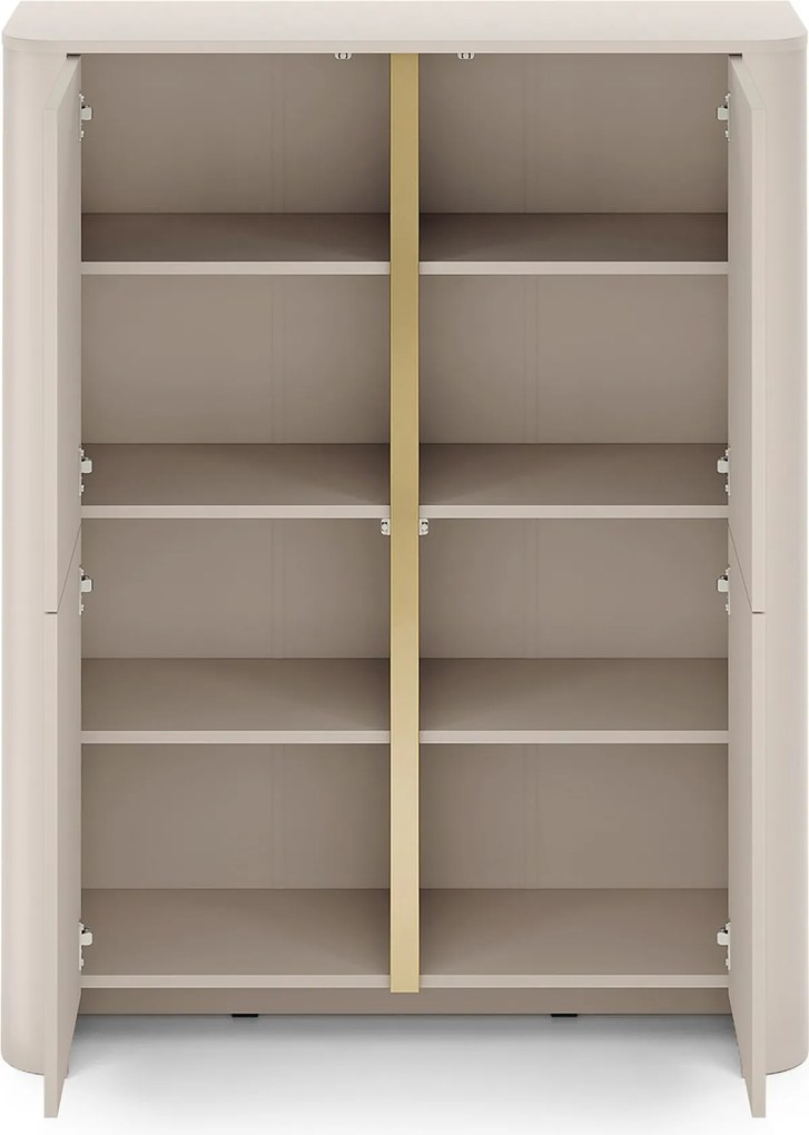 Comodă înaltă Sorrenti 103 cm - cașmir / auriu