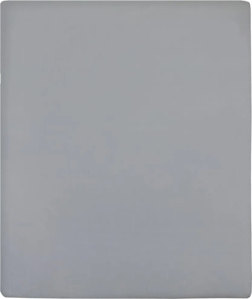 vidaXL Cearșaf de pat cu elastic, gri, 160x200 cm, bumbac