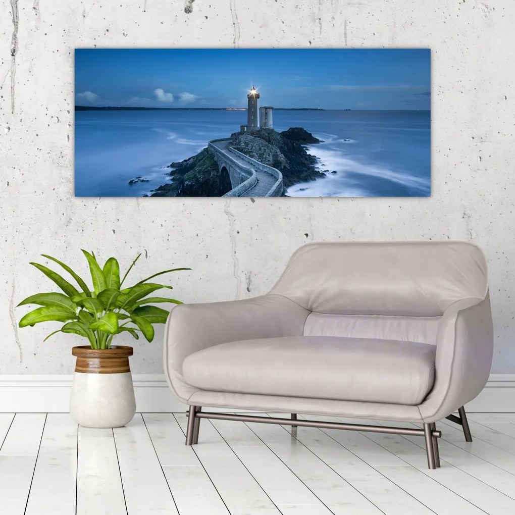 Tablou cu far și marea (120x50 cm)
