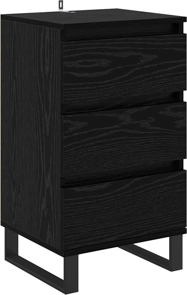 vidaXL Bufet cu sertar Stejar negru Lemn compozit