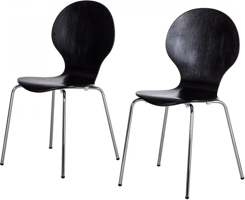 Set de 2 scaune Bristol I furnir/lemn/metal, negru, 47 x 87 x 53 cm