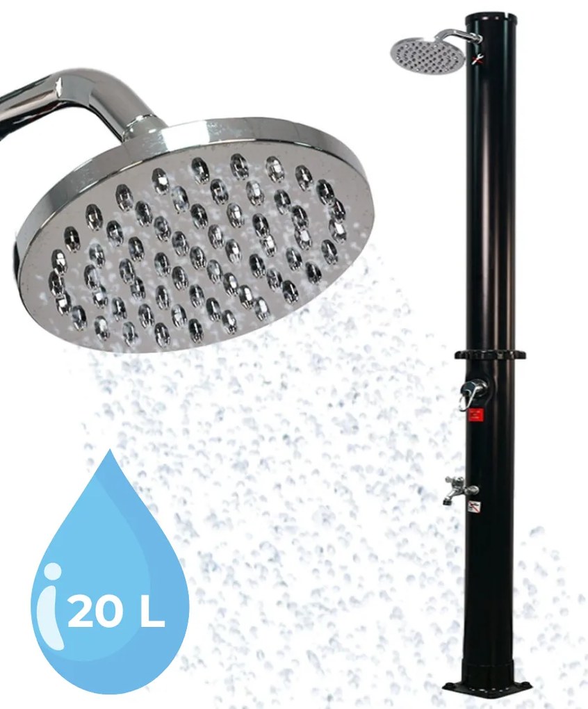 Duș solar DELFINA, 20 l, negru Jurhan