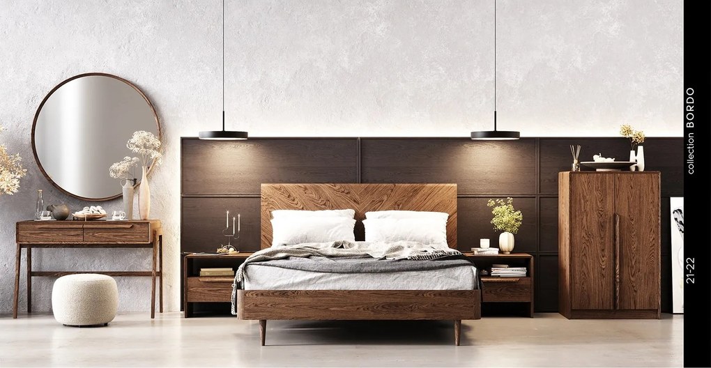 Pat lemn masiv Bordo 140/160/180x200 cm - 140x200