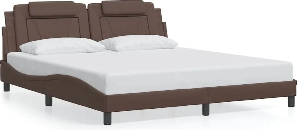 vidaXL Cadru de pat, Viana, fără saltea, maro, 180x200 cm, piele ecologică