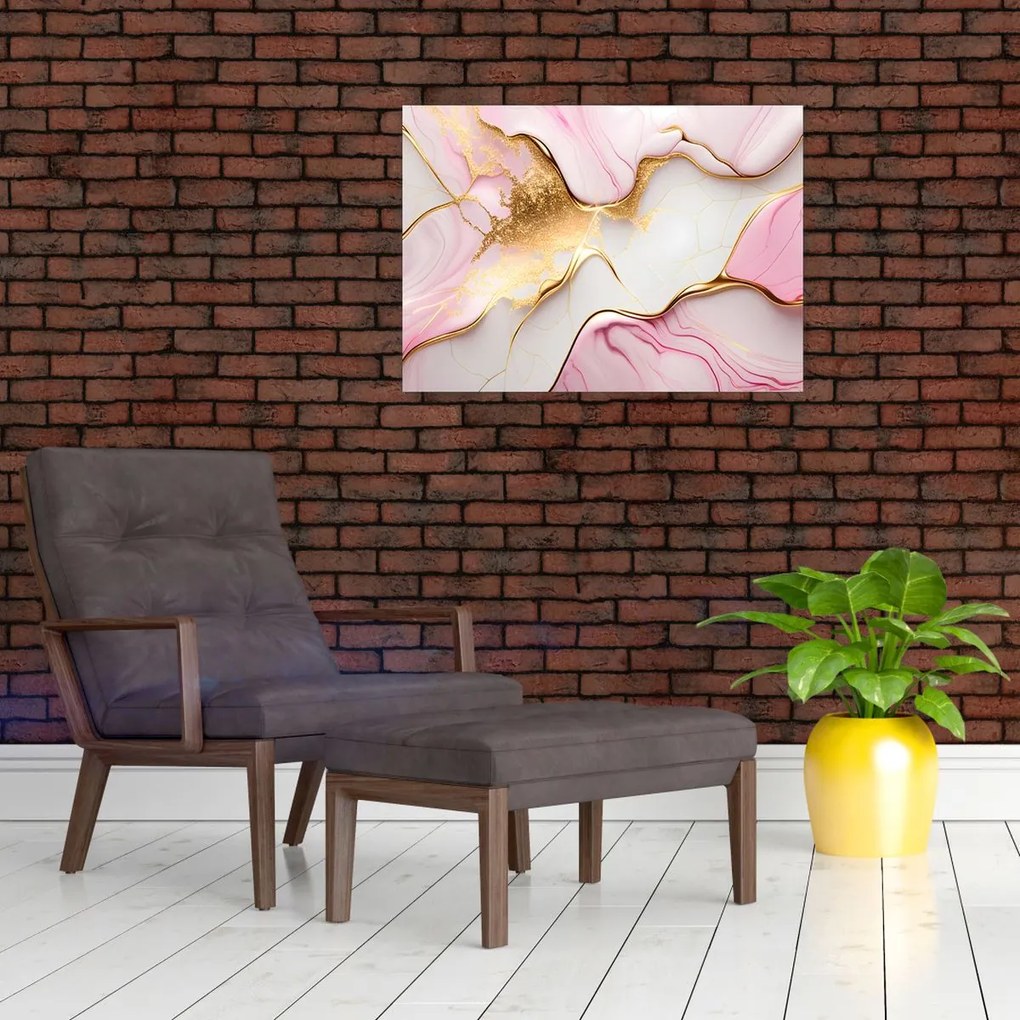 Tablou pe sticlă - Design de marmură (70x50 cm)