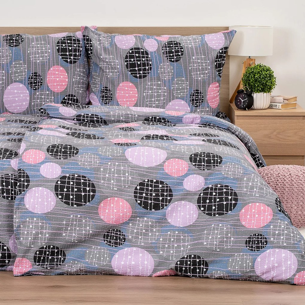 Lenjerie de pat din crep 4Home Pink illusion, 140 x 220 cm, 70 x 90 cm