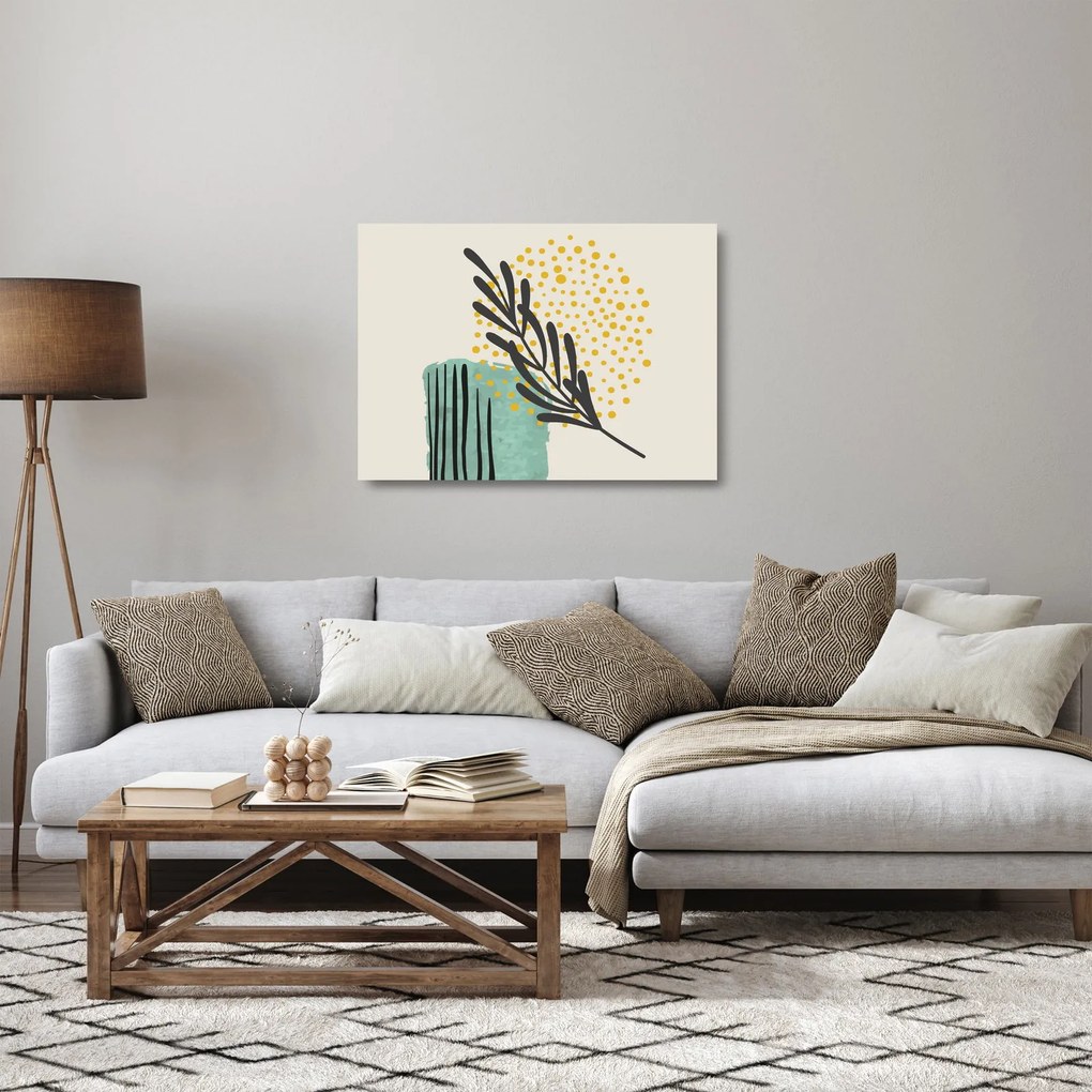 Tablou pe sticlă - Foi de rezumat N⁰3 (70x50 cm)