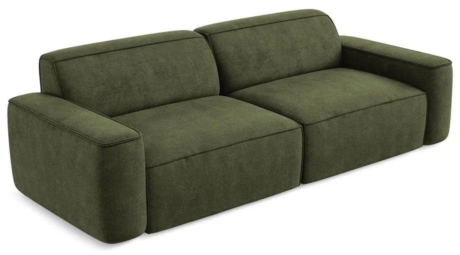 Canapea verde cu tapițerie din chenille 244 cm Omao – Makamii