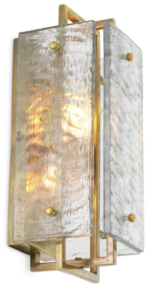 Aplica de perete LUX sticla, alama vintage Solara