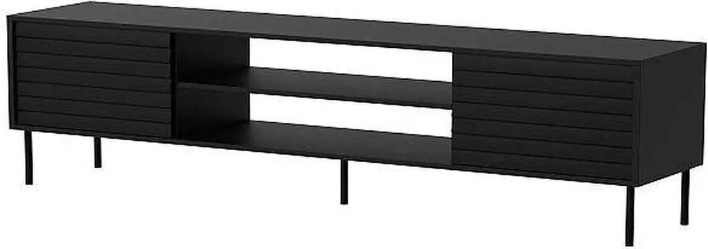 Comoda TV CORTINA, negru, PAL laminat, 180x40x60 cm