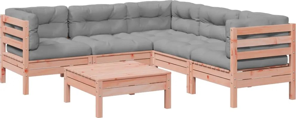 vidaXL Set canapele grădină cu perne, 6 piese, lemn masiv brad douglas