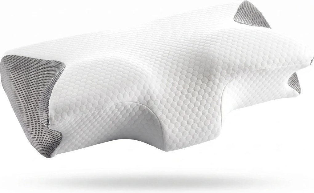 Fata de perna ergonomica Tencel, 60x40x12 cm, Alb