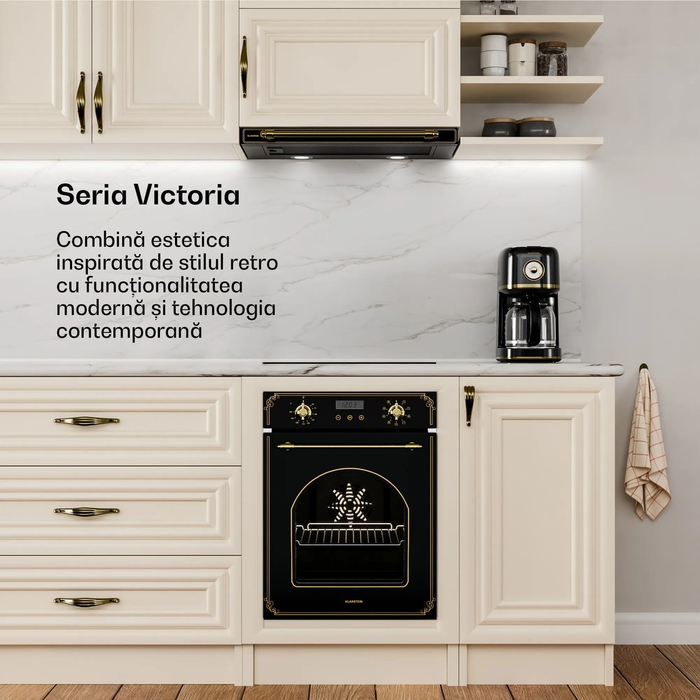 Klarstein Victoria hotă extractabilă elegantă, retro, atemporală, 60 cm, EEC A++, 375 m³/h