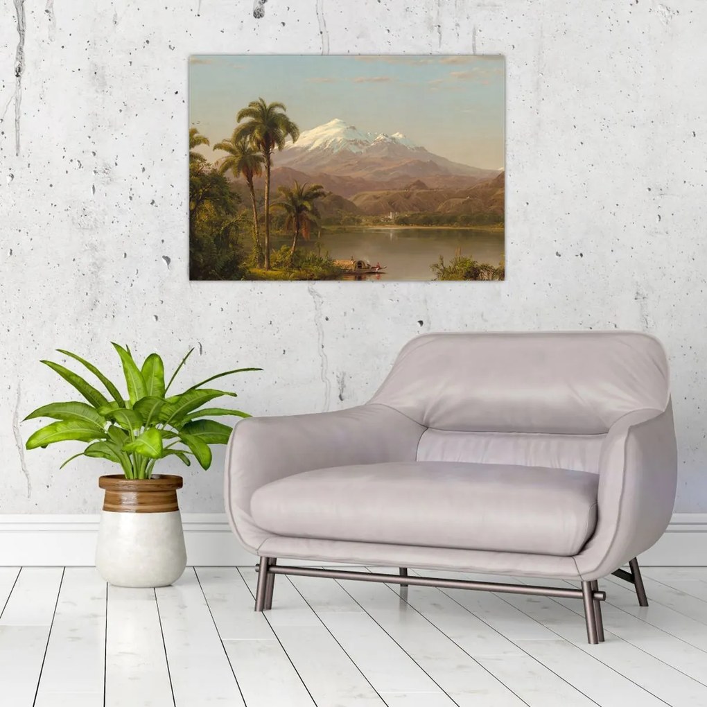 Tablou pe sticlă - Frederic Edwin Church, Tamaca Palms, reproducere (70x50 cm)