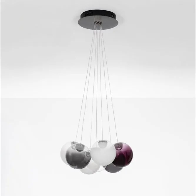 Lustra cu 7 pendule LED din sticla colorata SILENZIO
