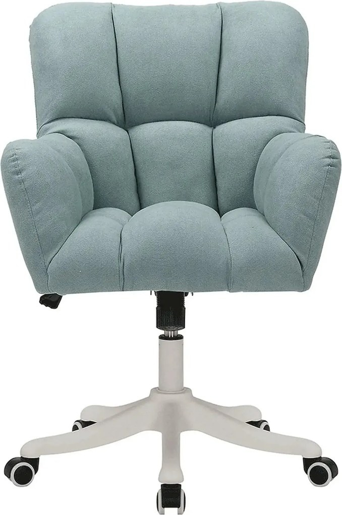 Scaun birou LOREL, verde menta, stofa clasica, 64x67x90/99 cm