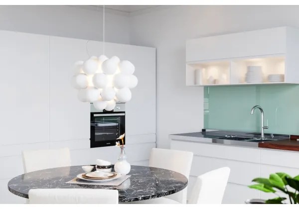 Lustră pe cablu ByRydens 4200440-5002 GROSS 8xG9/4W/230V alb