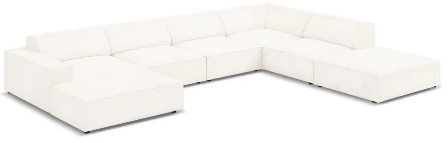 Colțar bej cu tapițerie bouclé (pe partea dreaptă) Jodie – Micadoni Home