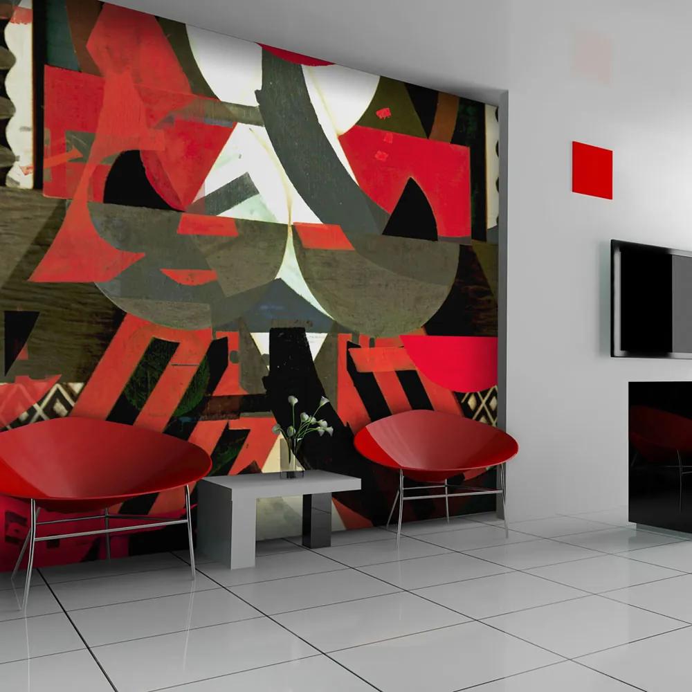 Fototapet Bimago - Art composition in red + Adeziv gratuit 200x154 cm